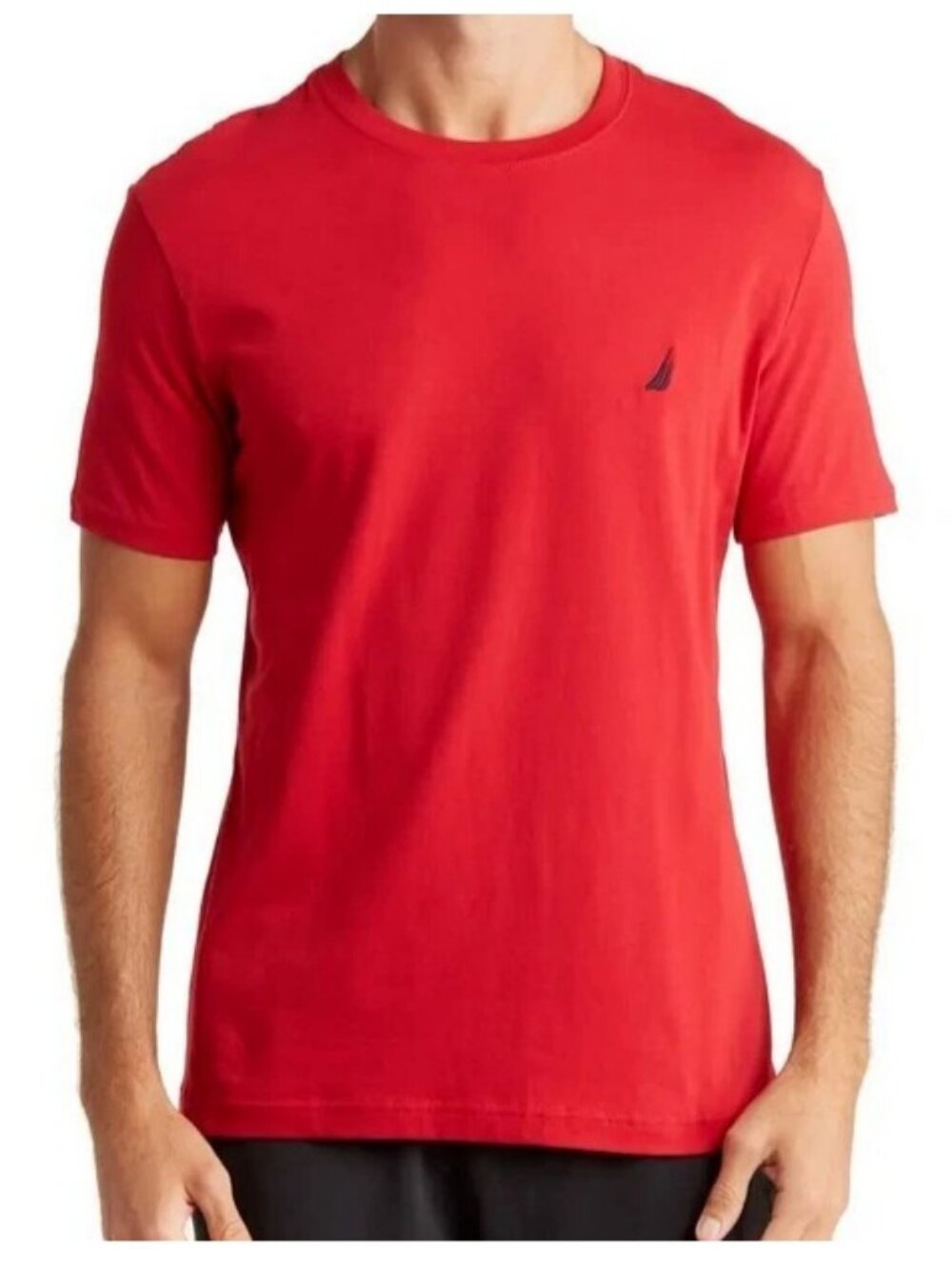 Nautica Men's Short-Sleeve Knit Lounge Pajama Top, Red, XL